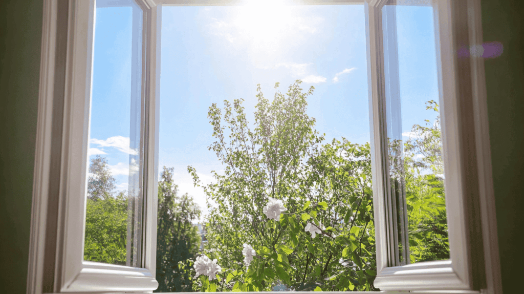openstaand raam voor ventilatie