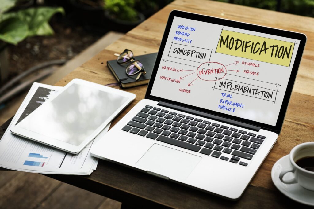 laptop met marketing content planning